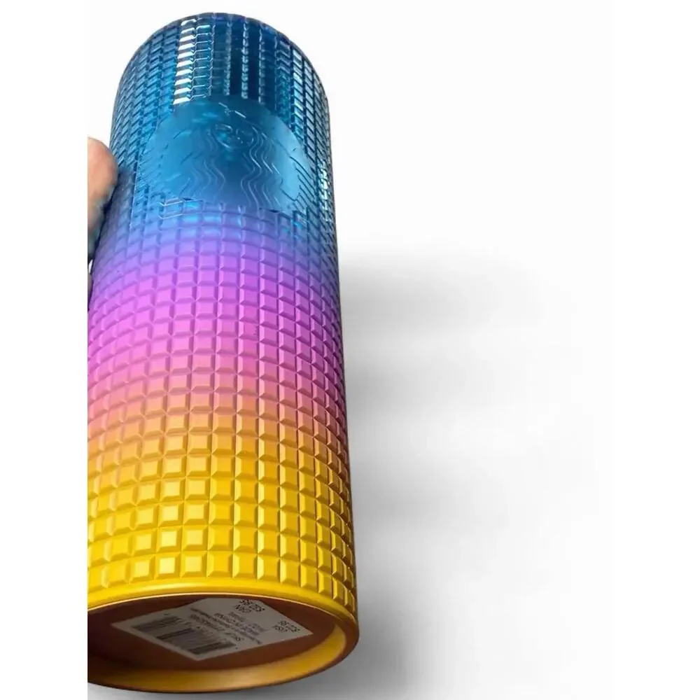 Starbucks Rainbow Grid Tumbler Summer 2023 Tim Singleton Pride 24oz Cold Cup NEW